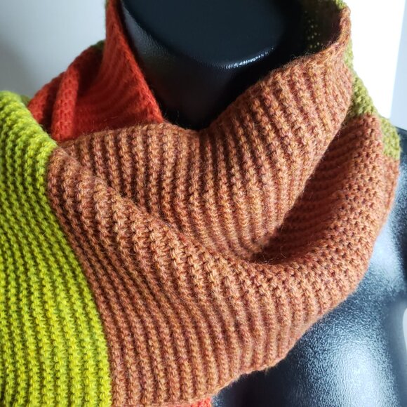 Made in Italy INVERNI Knit Wool Scarf Wrap premium quality Boho Chic - Picture 3 of 8